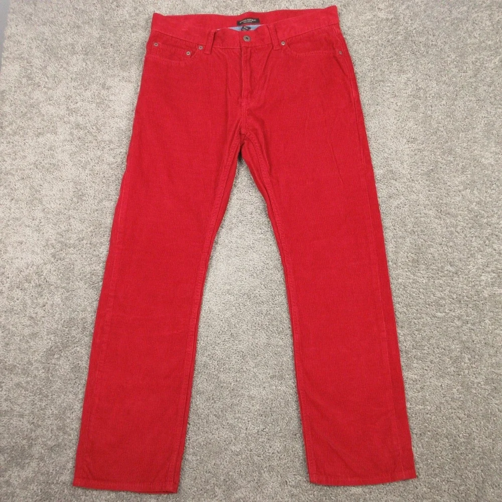 Banana‎ Republic Pants Mens 33x30 Red Corduroy 5 Pocket Chinos Pima Cotton